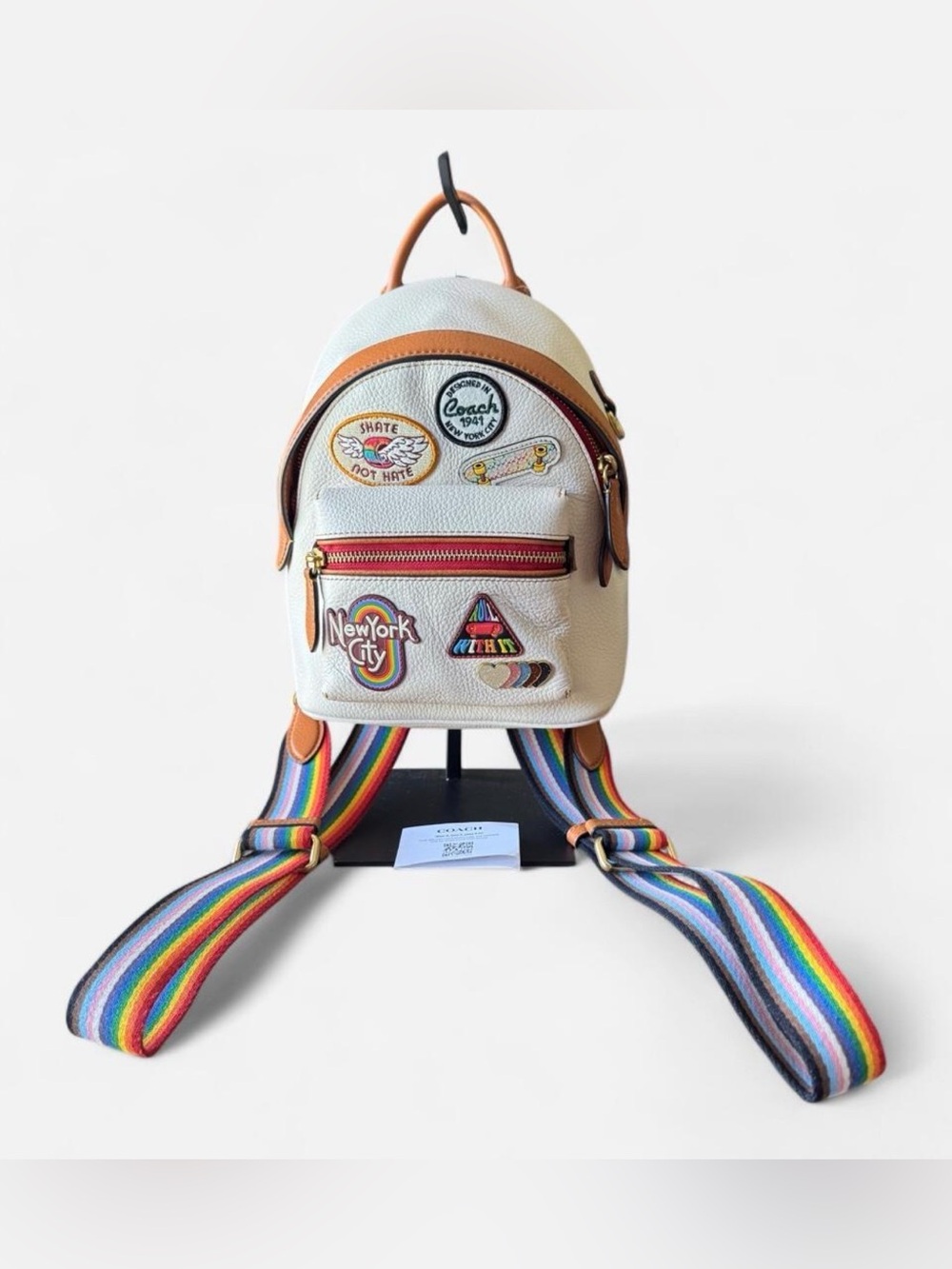 COACH  Charter Backpack 18 with Patch Multicolor Pride No Hang tag